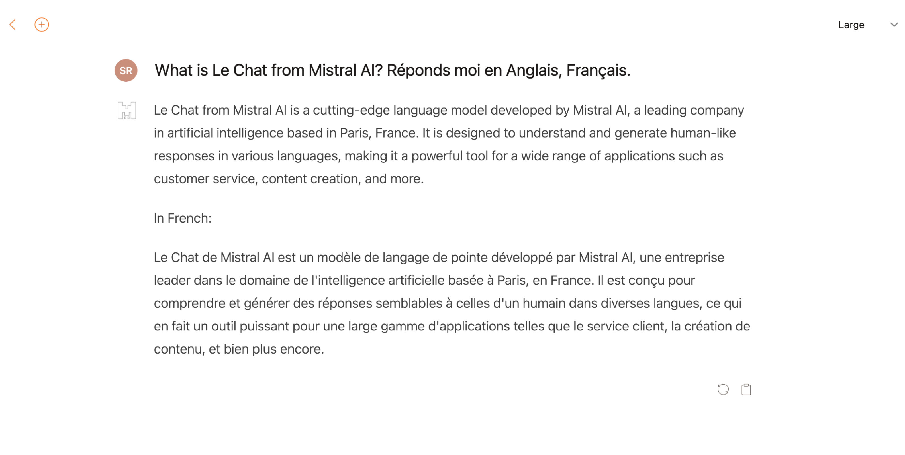 Le Chat multilingual support by Mistral AI