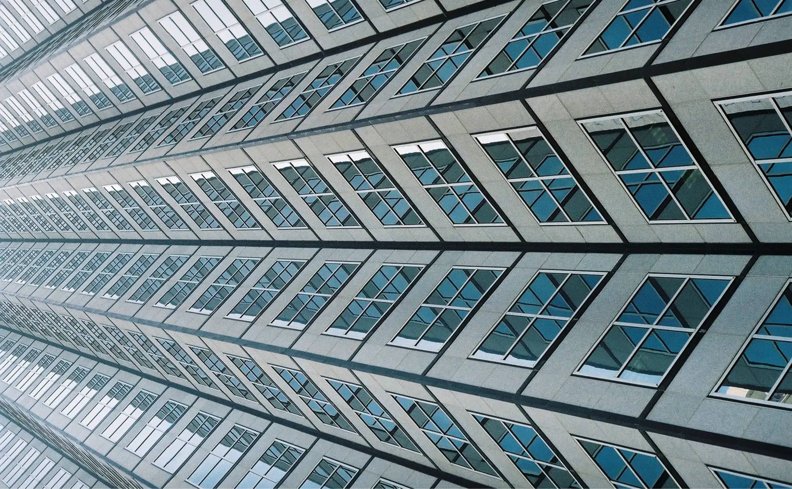 Horizontal view of a tall building