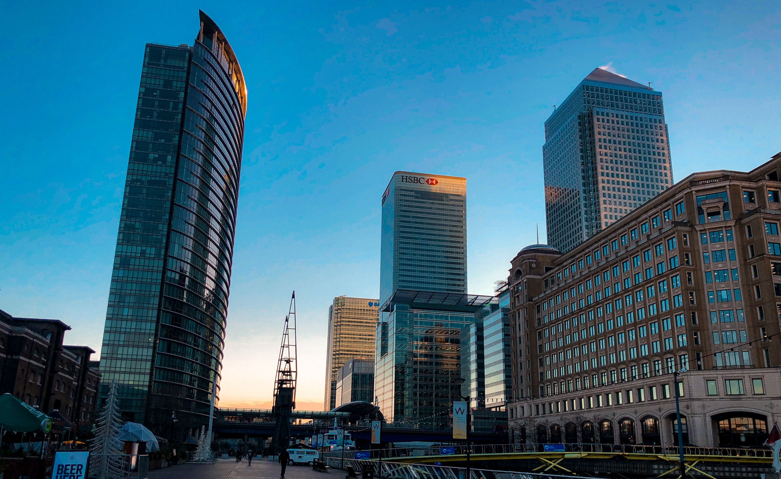 An HSBC Headquarter in London Canary Wharf Docks